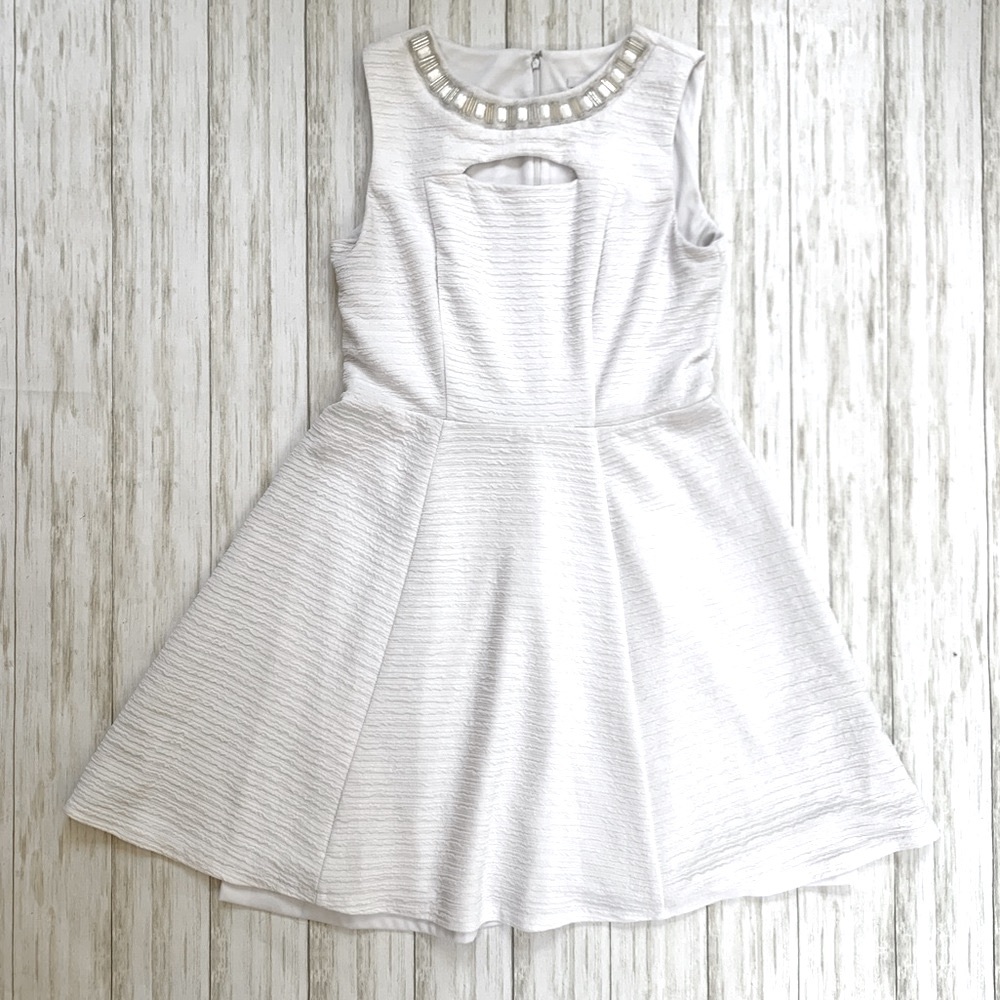 Studio One White Cocktail Party Dress/ Bridal Shower/ bachelorette sz12